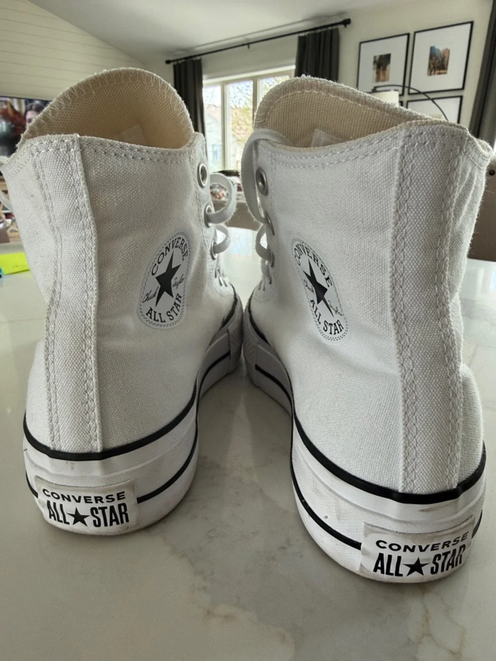 Converse White High-Top Platform Sneakers - Picture 3 of 3